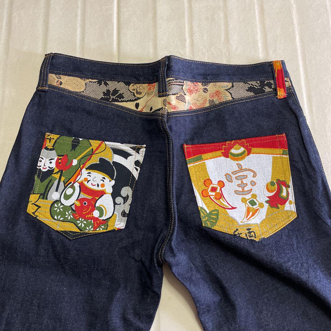 数量限定価格!! ハンドメイド ジーパンセルビッチ 和柄 和風 W36 デニム/ジーンズ 数量限定価格!! ハンドメイド ジーパンセルビッチ 和柄 和風 W36 デニム/ジーンズ