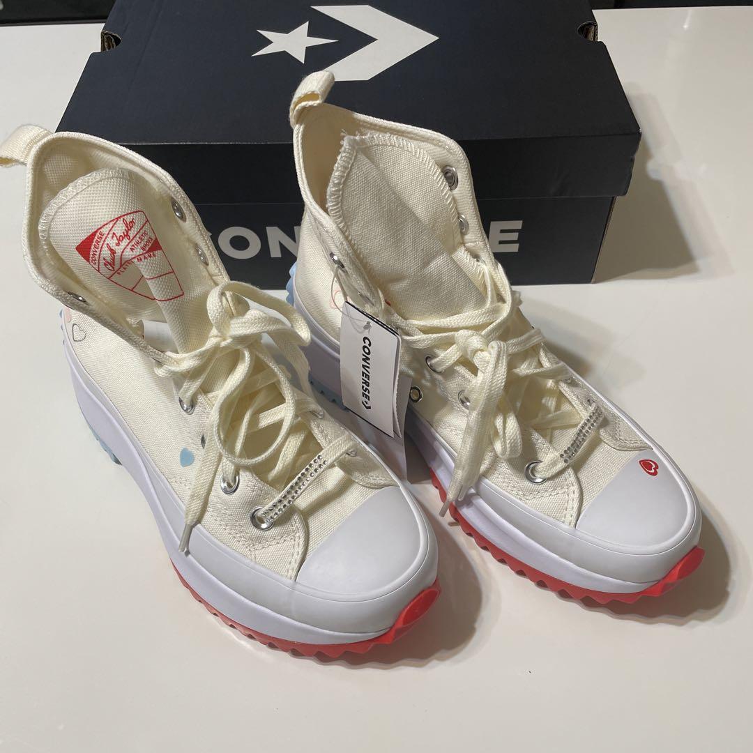 Converse ハイカットスニーカー ホワイト 赤・青ソール