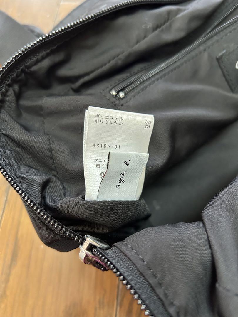 美品agnes b.ドット柄　ナイロンエナメル　2wayボストンショルダーバック agnes b. - アニエスベー ☆ ドット柄 ナイロン 2WAY ボストン