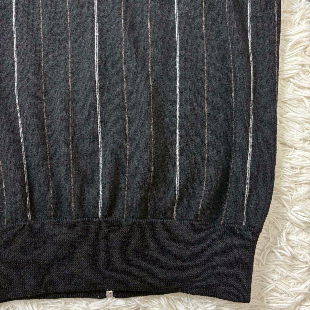 PS Paul Smith　ドライバーズニット　ストライプ　ブラック　L