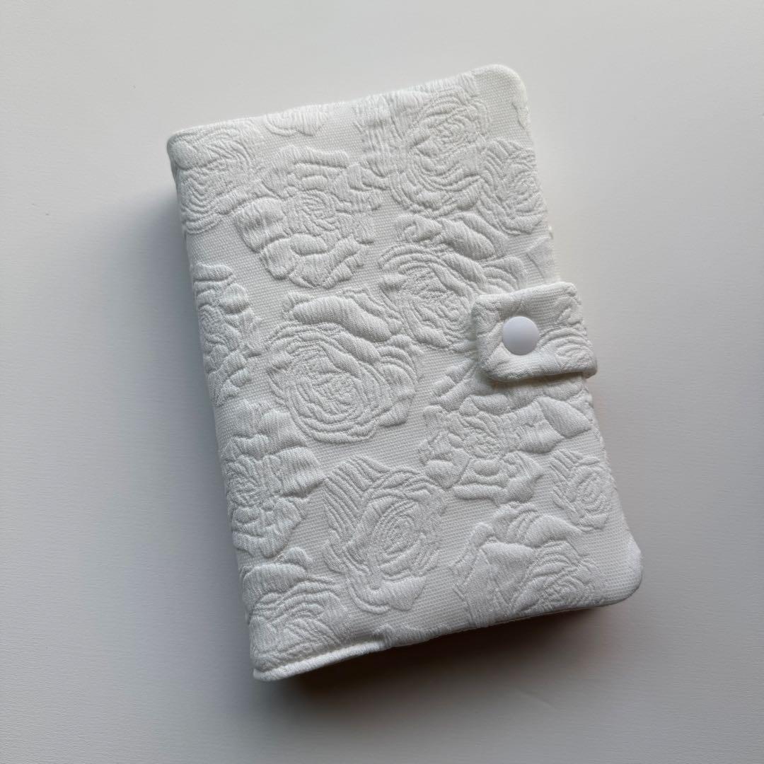 バインダーカバー ホワイト ローズ A6 韓国 貯金