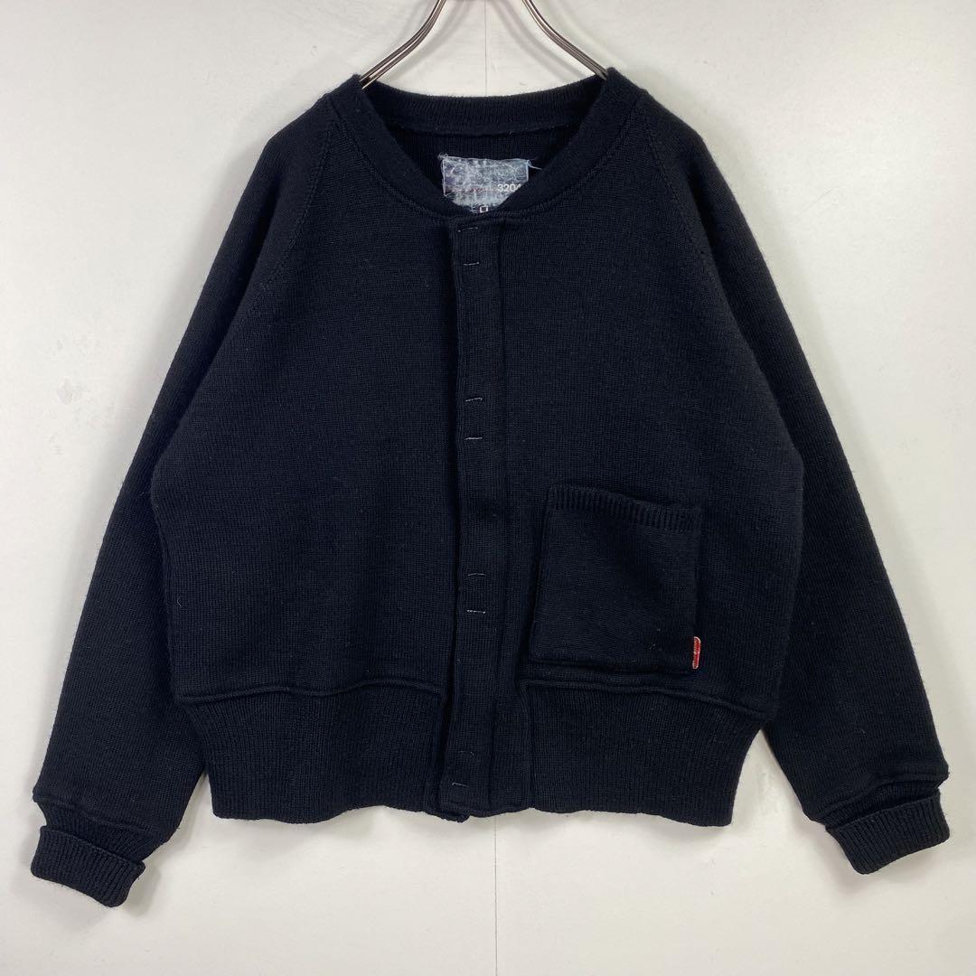 90s NEIGHBORHOOD 厚手 ウール ニットジャケット 短丈 ブラック