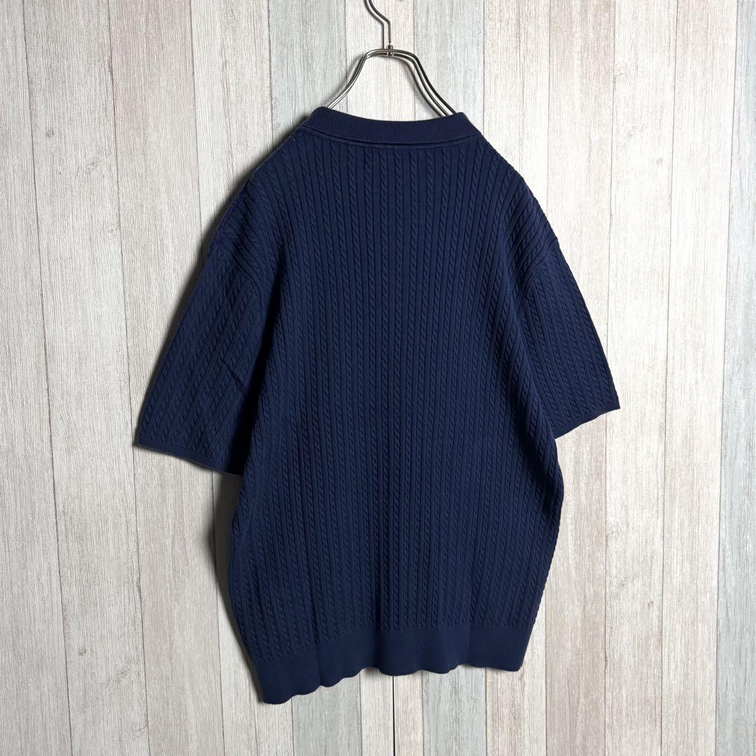 3009【超希少・美品】90s ラルフローレン ケーブルニット 半袖 ポロシャツ