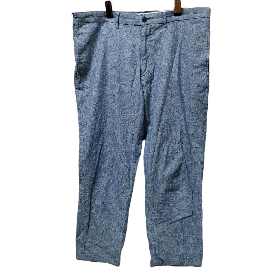 GU ジーユー XL メンズ パンツ 薄手 ゆるだぼ 青 春夏秋