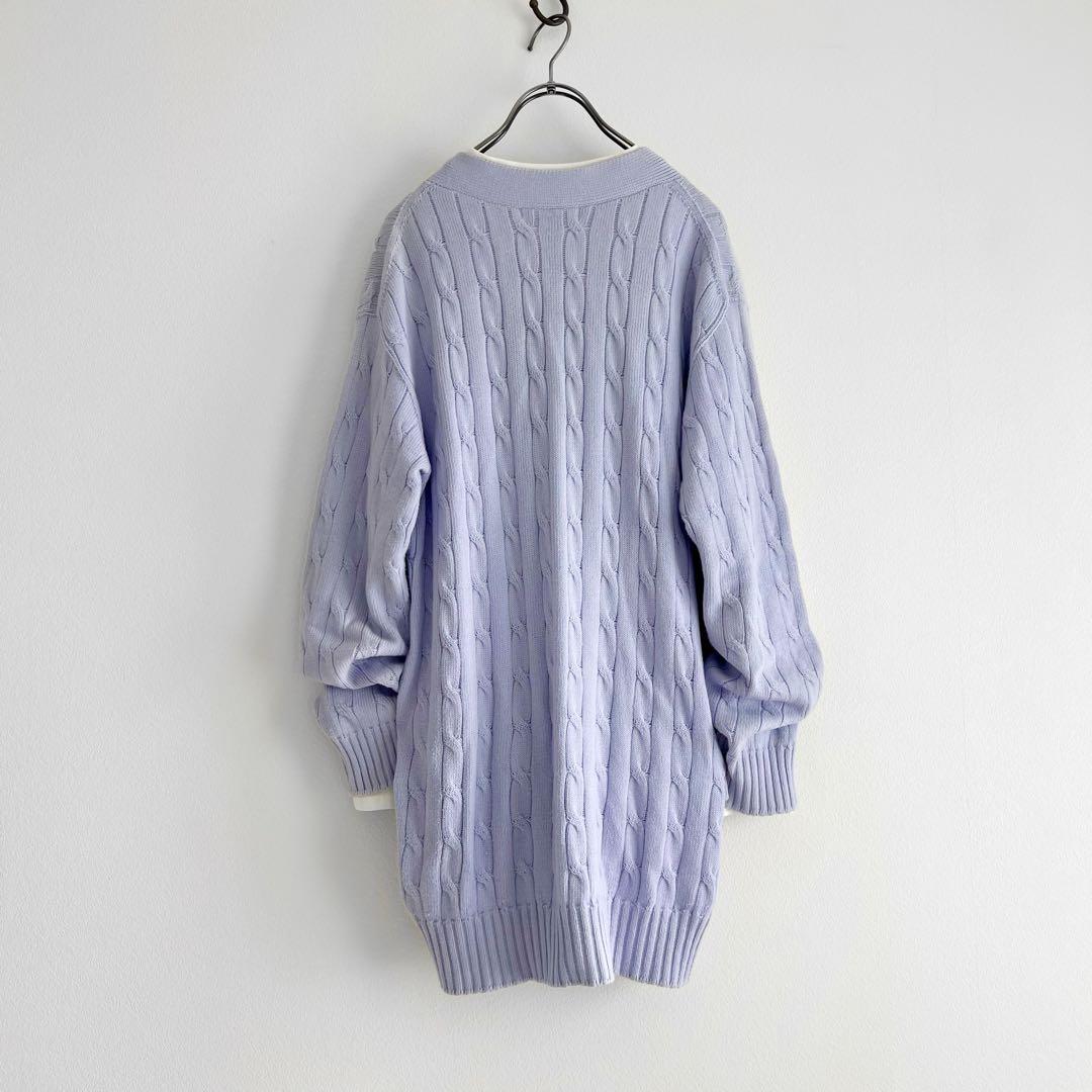 GALERIE VIE ファインゲージ ケーブルニット Vネックカーディガン