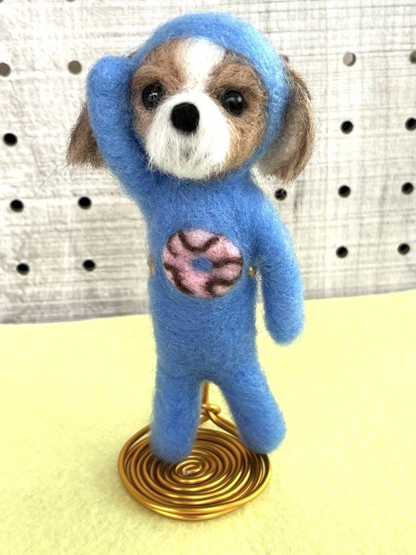 プリマロ　羊毛フェルト犬　全身タイツ犬　プリ　マロ　ジノ