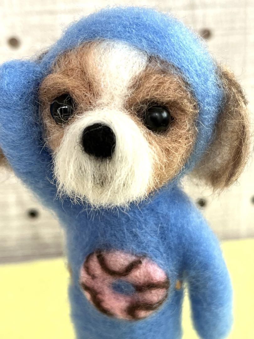 プリマロ　羊毛フェルト犬　全身タイツ犬　プリ　マロ　ジノ