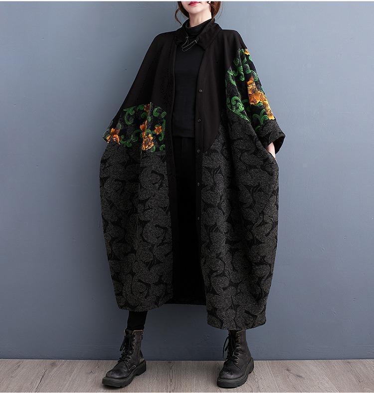 大きいサイズ レディース コート 花柄 アウター 春 秋冬 新品 長袖 ゆったり