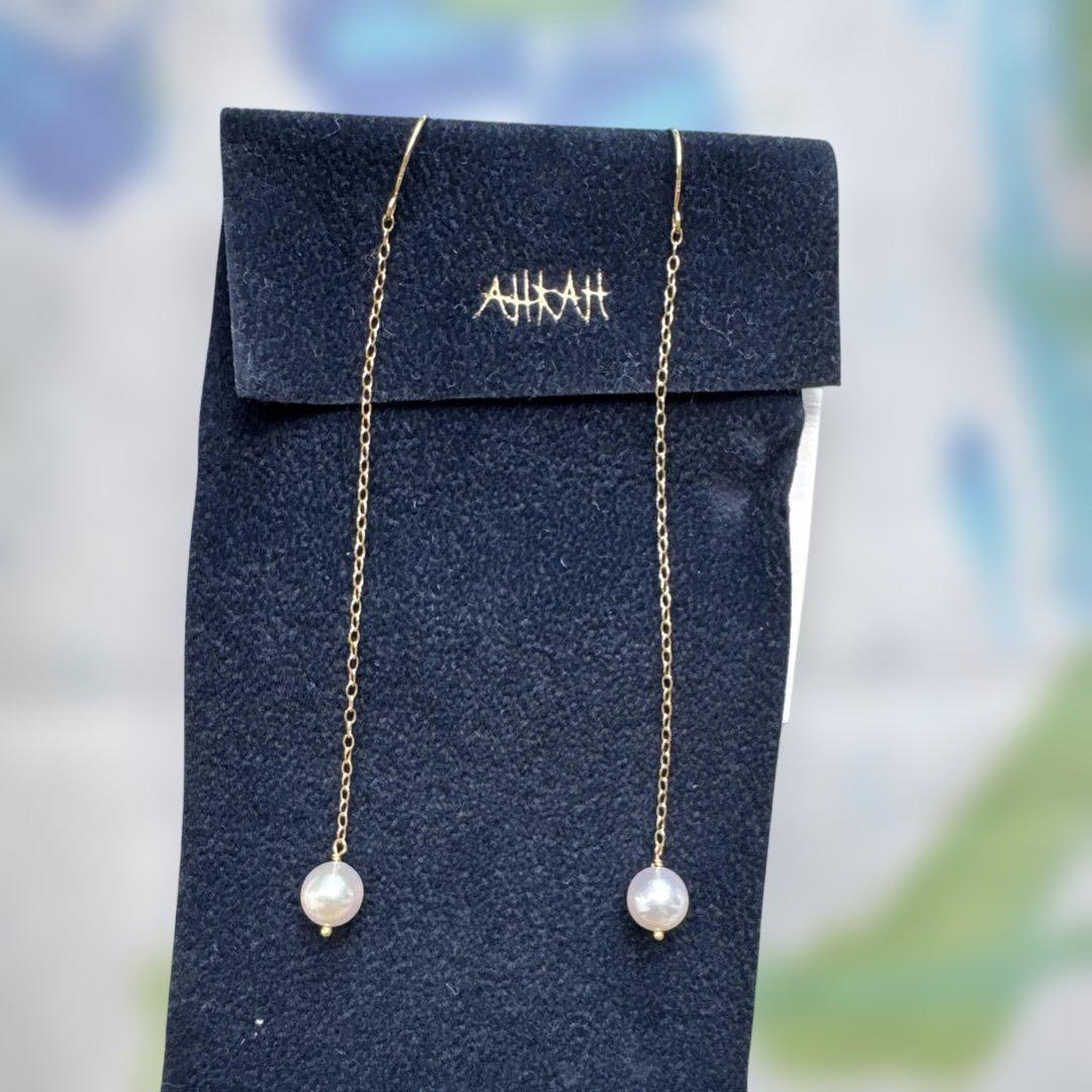 AHKAH ロングピアス ララパール アーカー アコヤパールK18YG