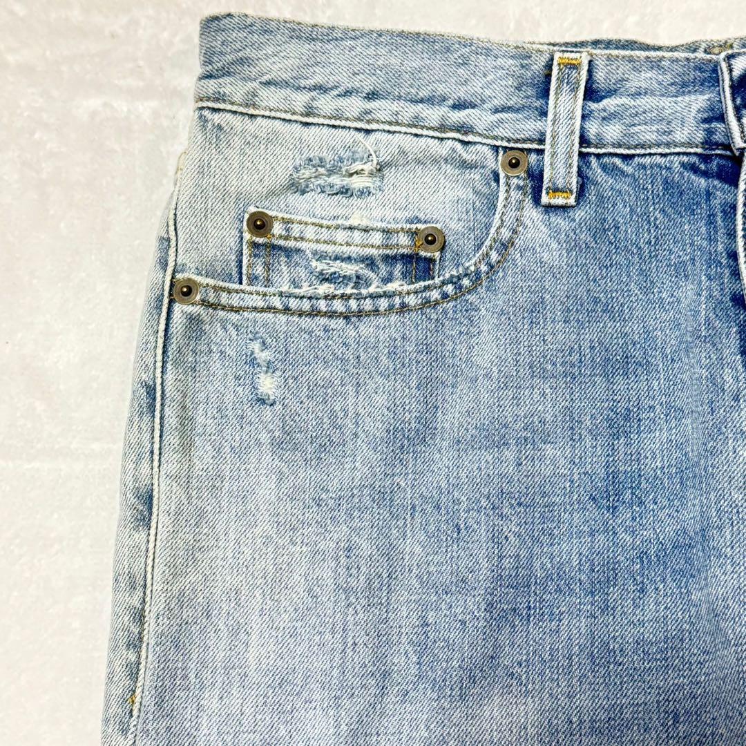 【美品】サンローラン デニムパンツ エディ期 ダメージ加工 ライトブルー 29 美品】サンローラン デニムパンツ エディ期 ダメージ加工 ライト