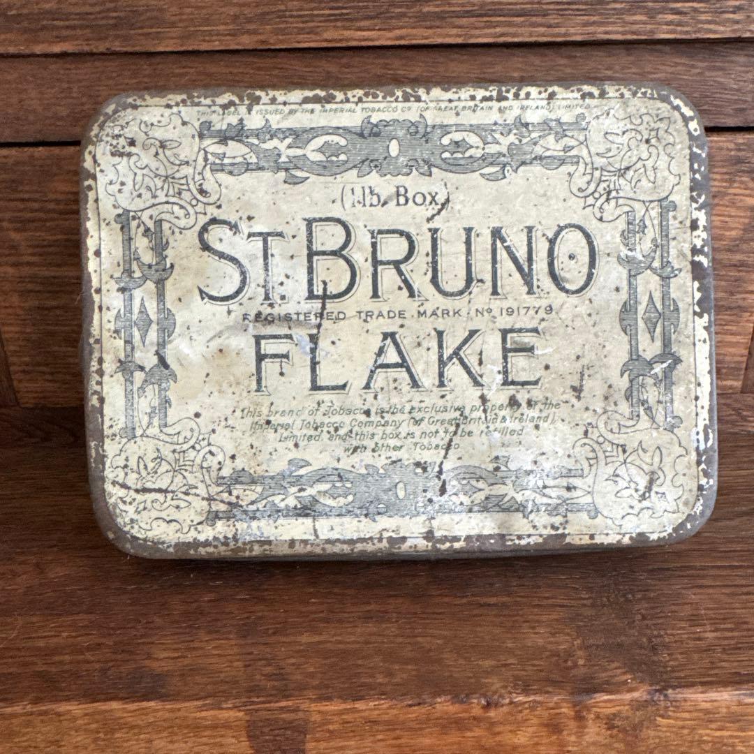 アンティーク缶 St.BRUNO社タバコのTIN缶 イギリスアンティーク雑貨