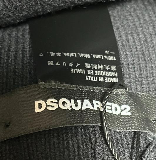 匿名配送★D SQUARED2(ディースクエアード) ロゴ ビーニー帽 ブラック