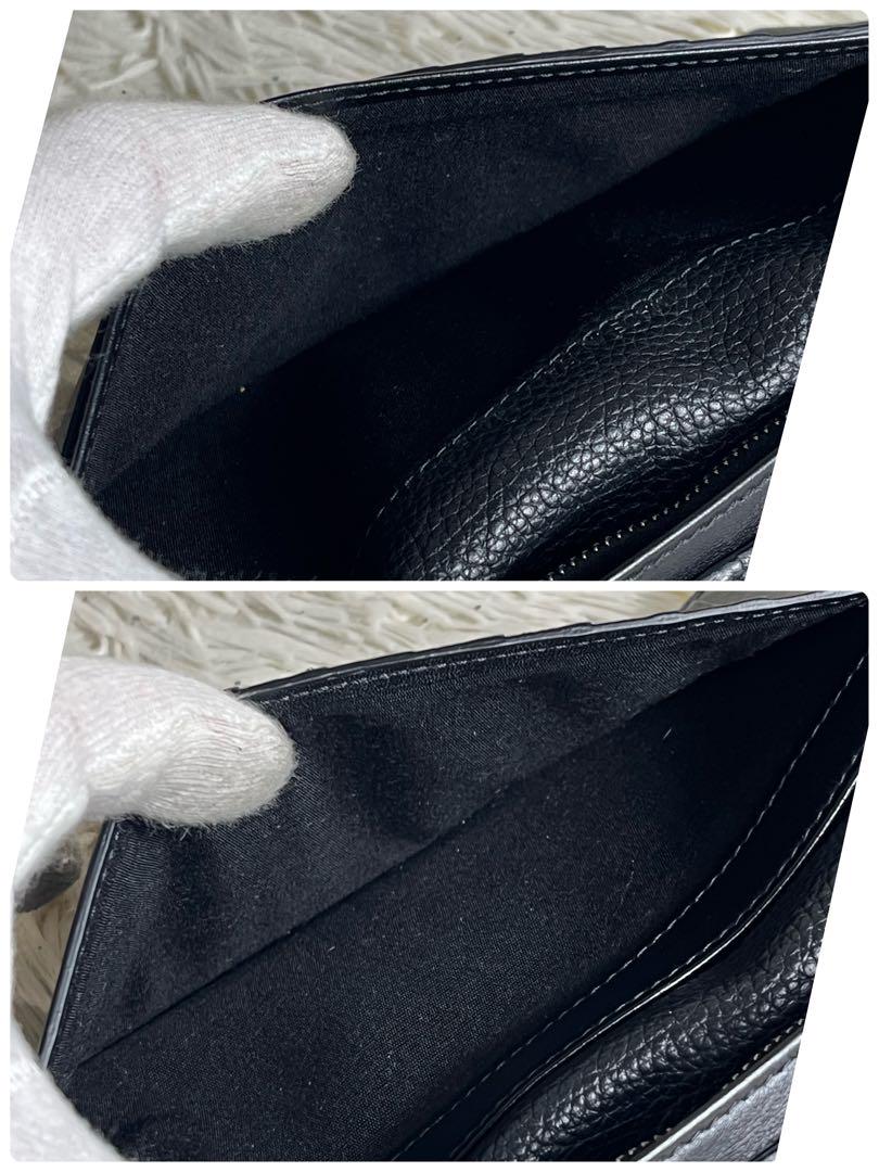 極美品✨Dior Homme 長財布 二つ折り レザー ブラック ロゴ金具
