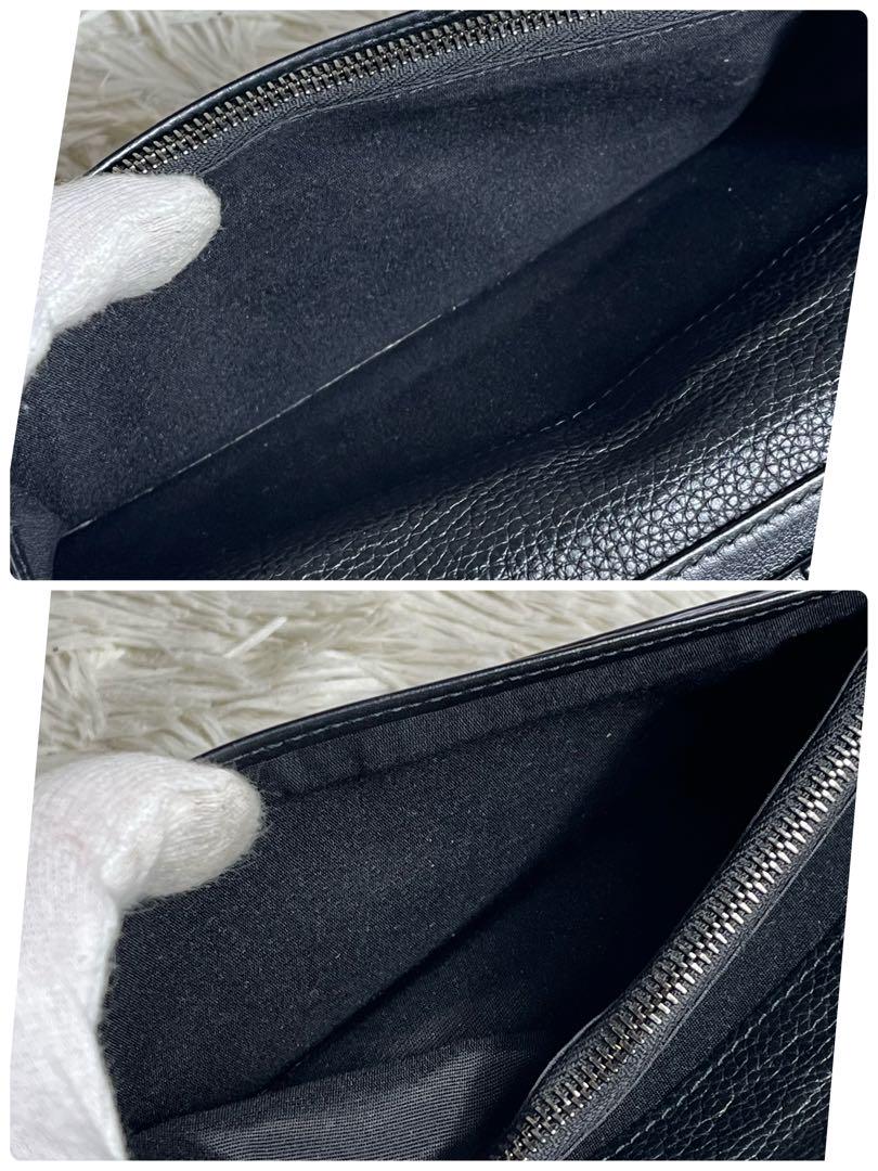 極美品✨Dior Homme 長財布 二つ折り レザー ブラック ロゴ金具
