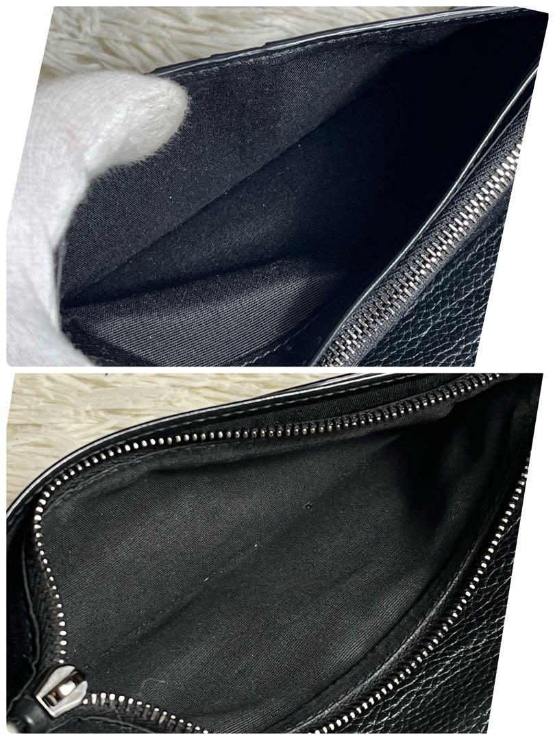 極美品✨Dior Homme 長財布 二つ折り レザー ブラック ロゴ金具