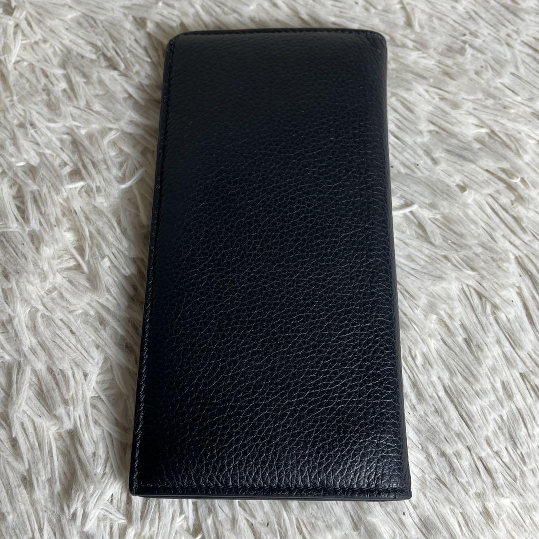 極美品✨Dior Homme 長財布 二つ折り レザー ブラック ロゴ金具