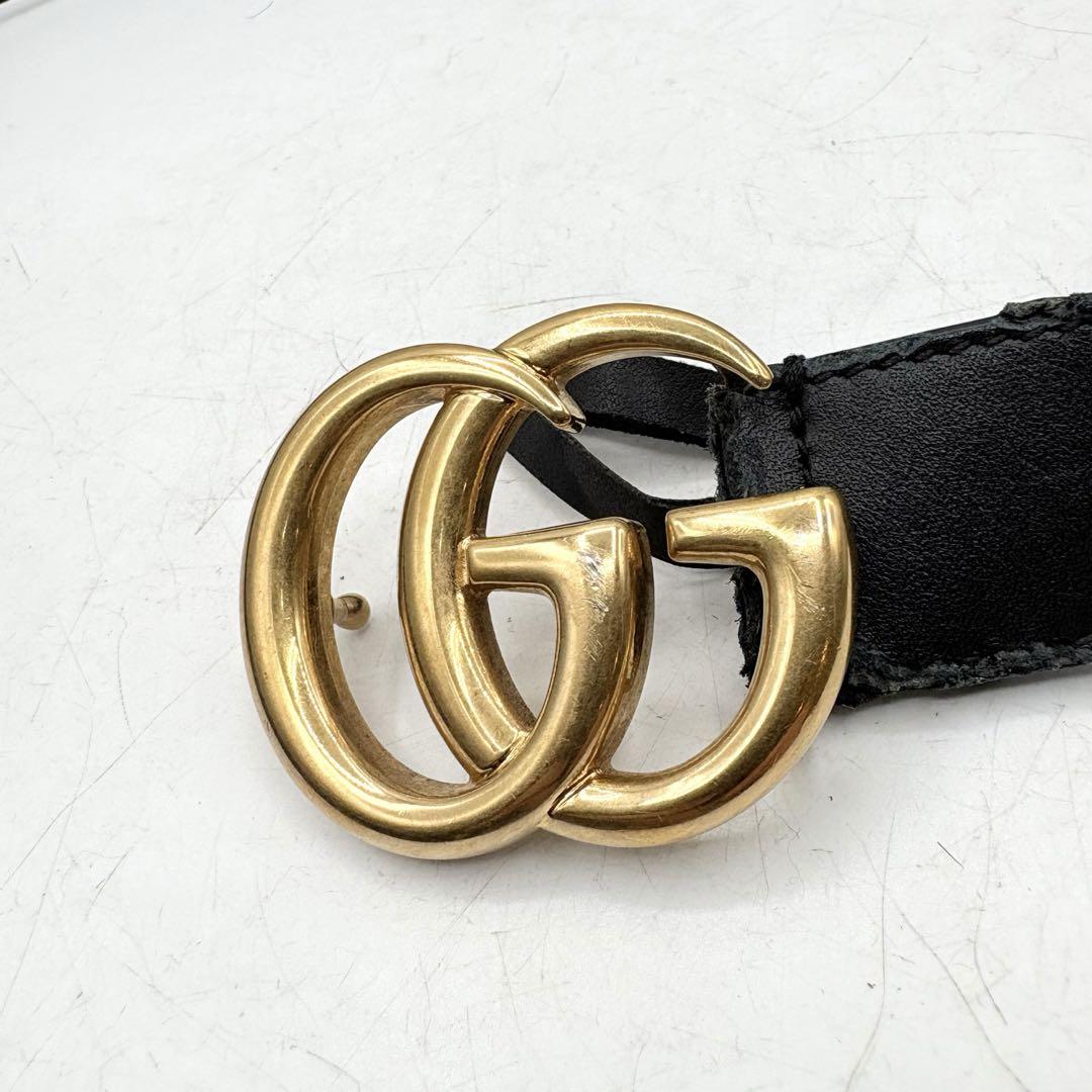 GUCCI GGロゴ メンズベルト ゴールドバックル