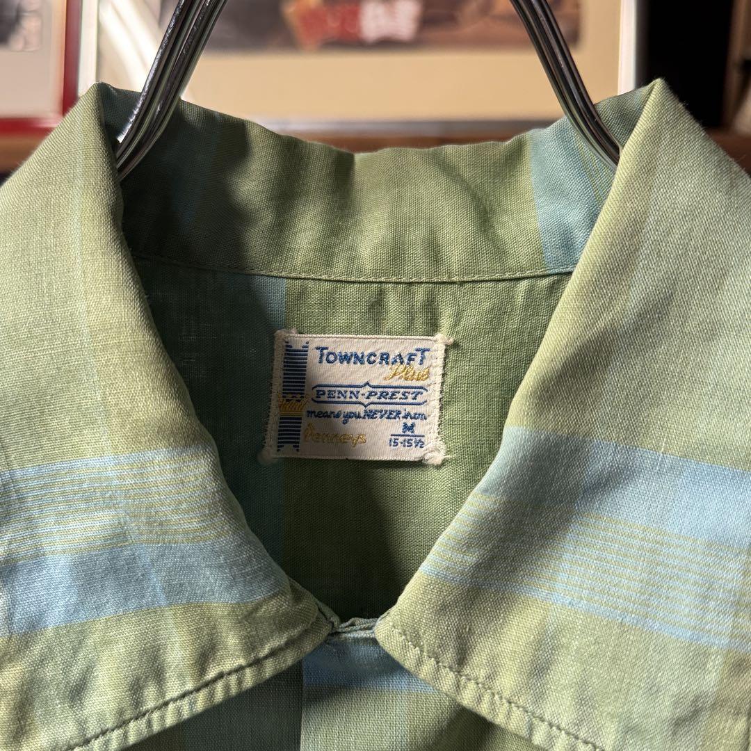 【★安心の定価販売★】 ハルキの古着 TOWNCRAFT ボックスシャツ 半袖チェックシャツ トップス