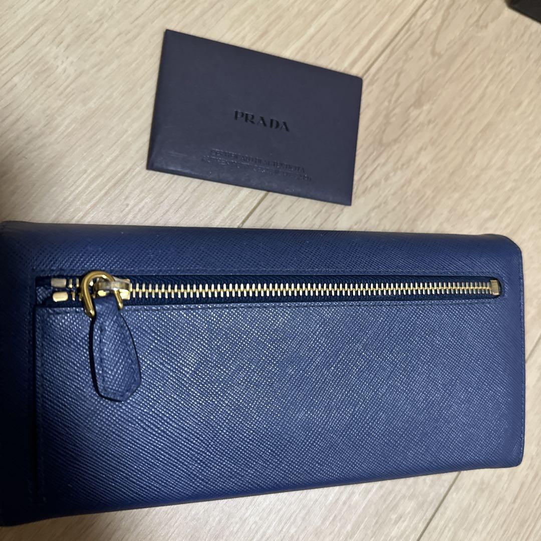 PRADA ネイビー リボン付き 長財布