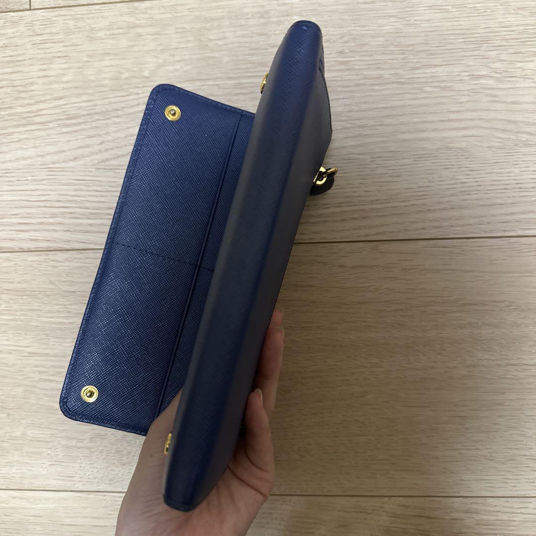 PRADA ネイビー リボン付き 長財布