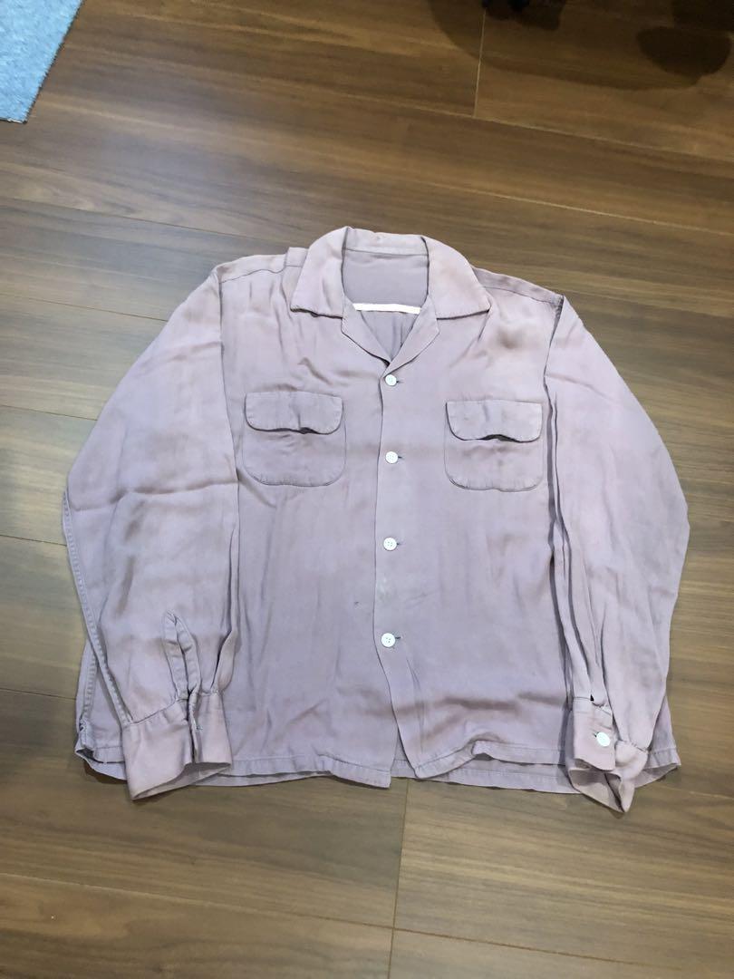 50s レーヨンシャツ オープン ラベンダー