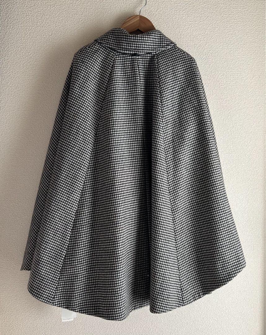 〈新品〉リリーブラウン　RESCWOOL 2wayケープコート　千鳥柄ツイード
