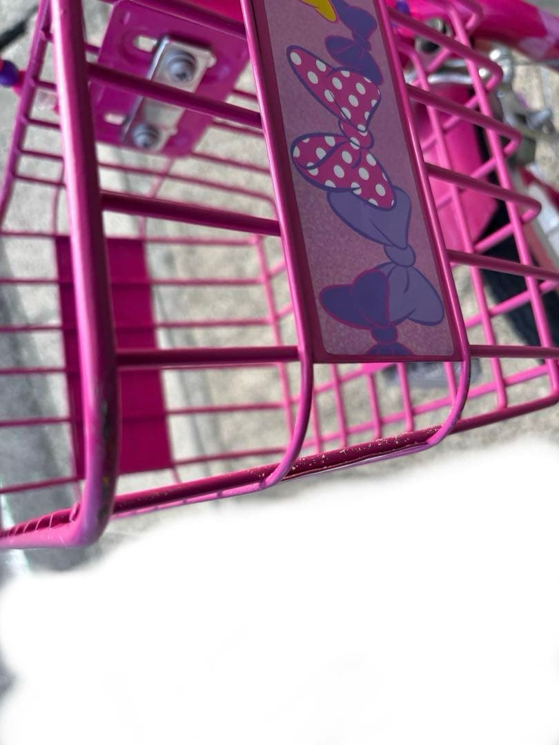 子供用自転車 ピンク ミニーバスケット付き16インチ
