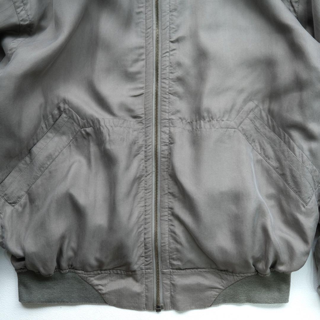 【90’s GOOUCH】Military Silk Blouson Goouch Vintage Bomber 100% Silk 90's Jacket Men's XLARGE