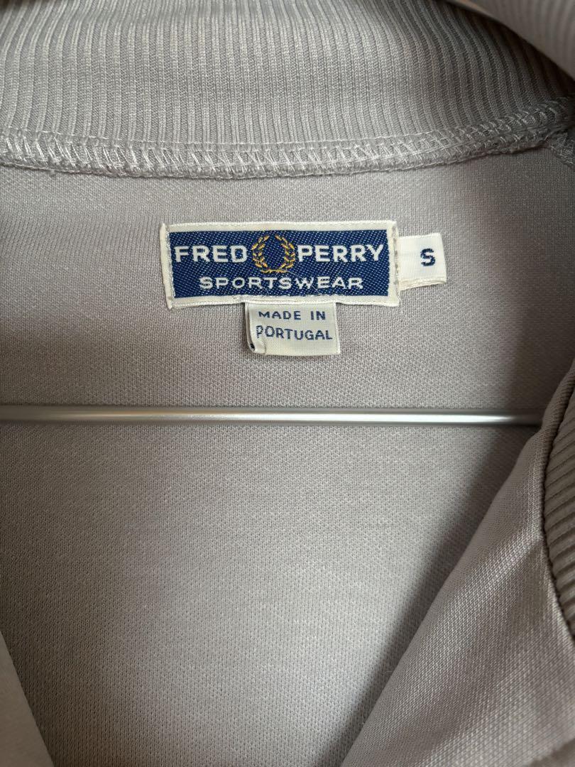 FRED PERRY ジップアップジャケット S グレー ライムグリーン