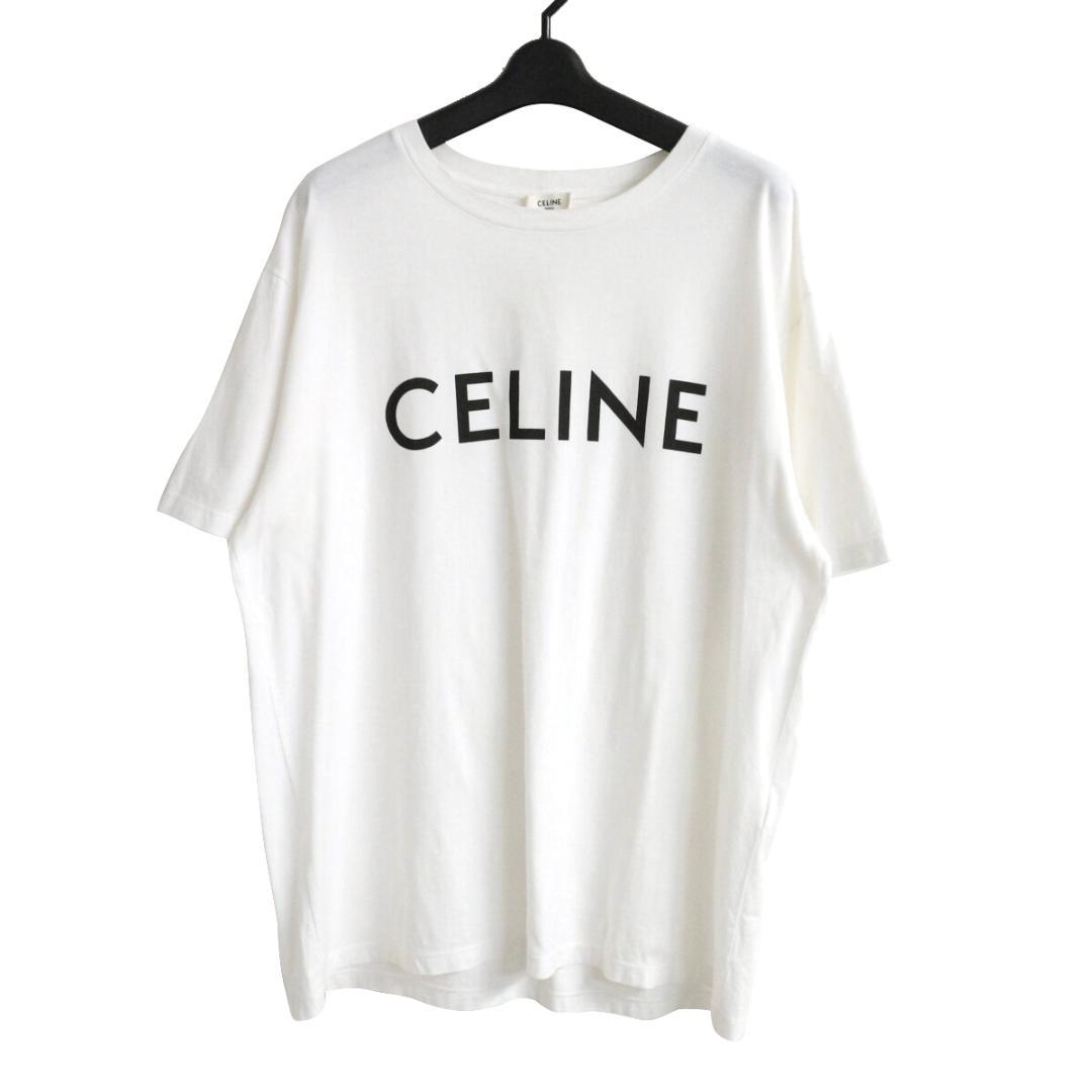 ◆CELINE◆ ロゴプリントコットンジャージー Tシャツ 国内発】セリーヌ ロゴプリントコットンジャージーTシャツ
