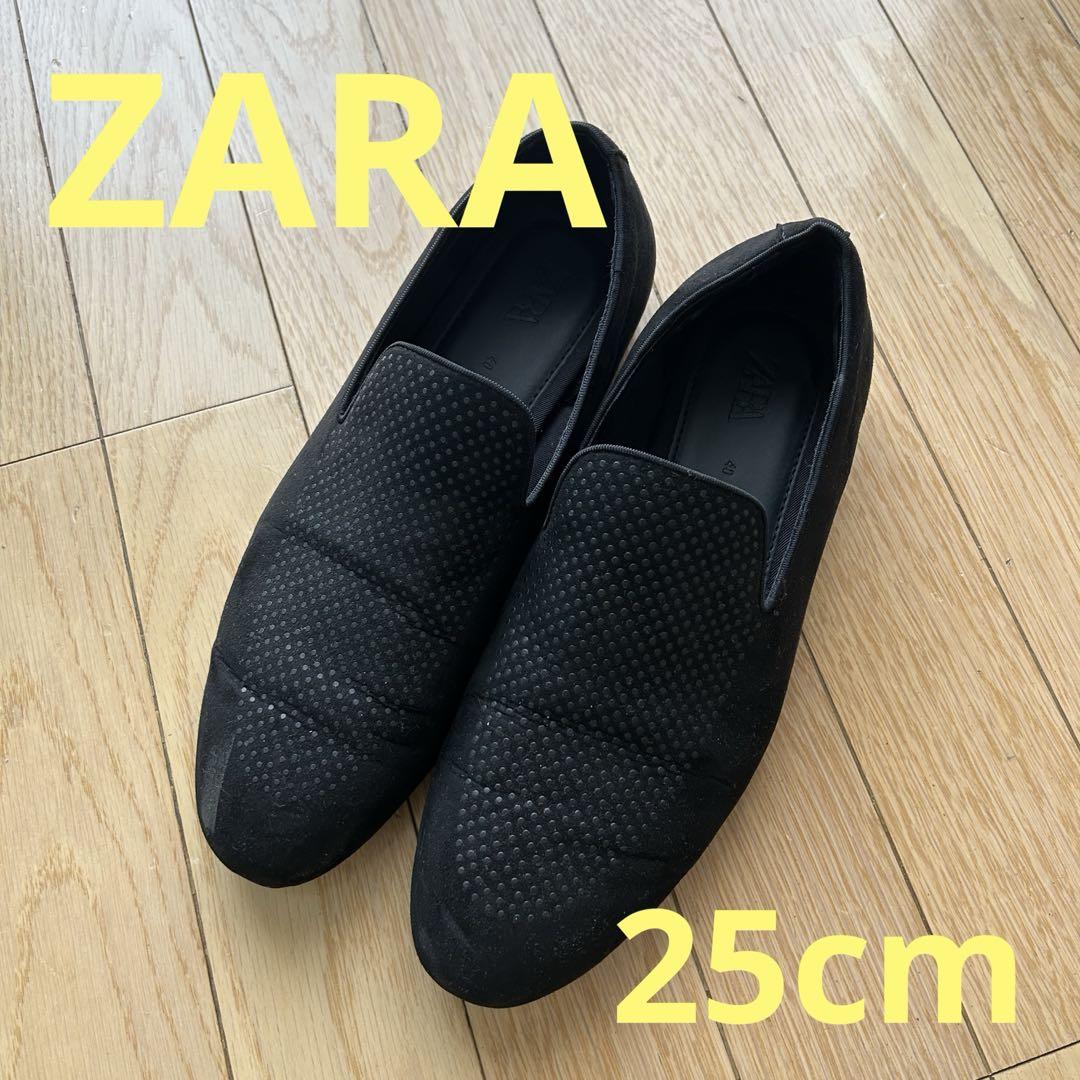 ZARA ブラック スリッポン 40(25cm) 4,950円