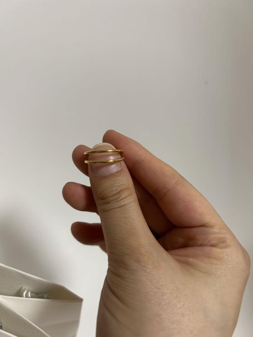 Avaron Athena Ring ダブルライン リング K18 YG