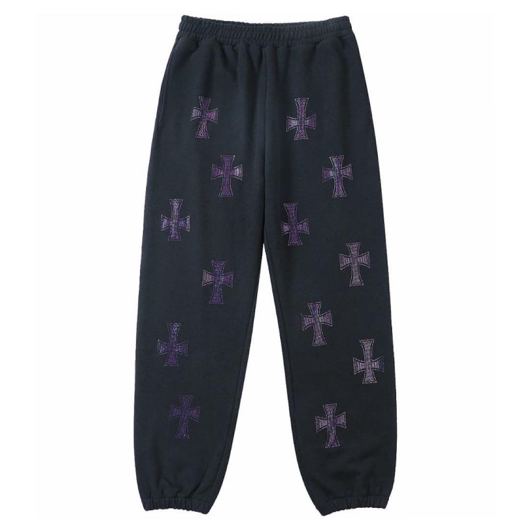 ◇高品質 UNKNOWN LONDON パンツ パープル ラインストーン