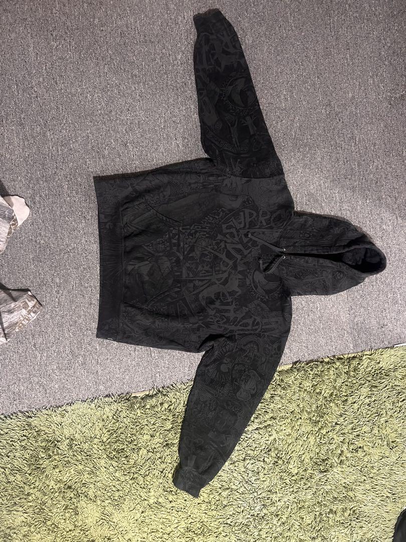 Supreme ブラック グラフィックパーカー