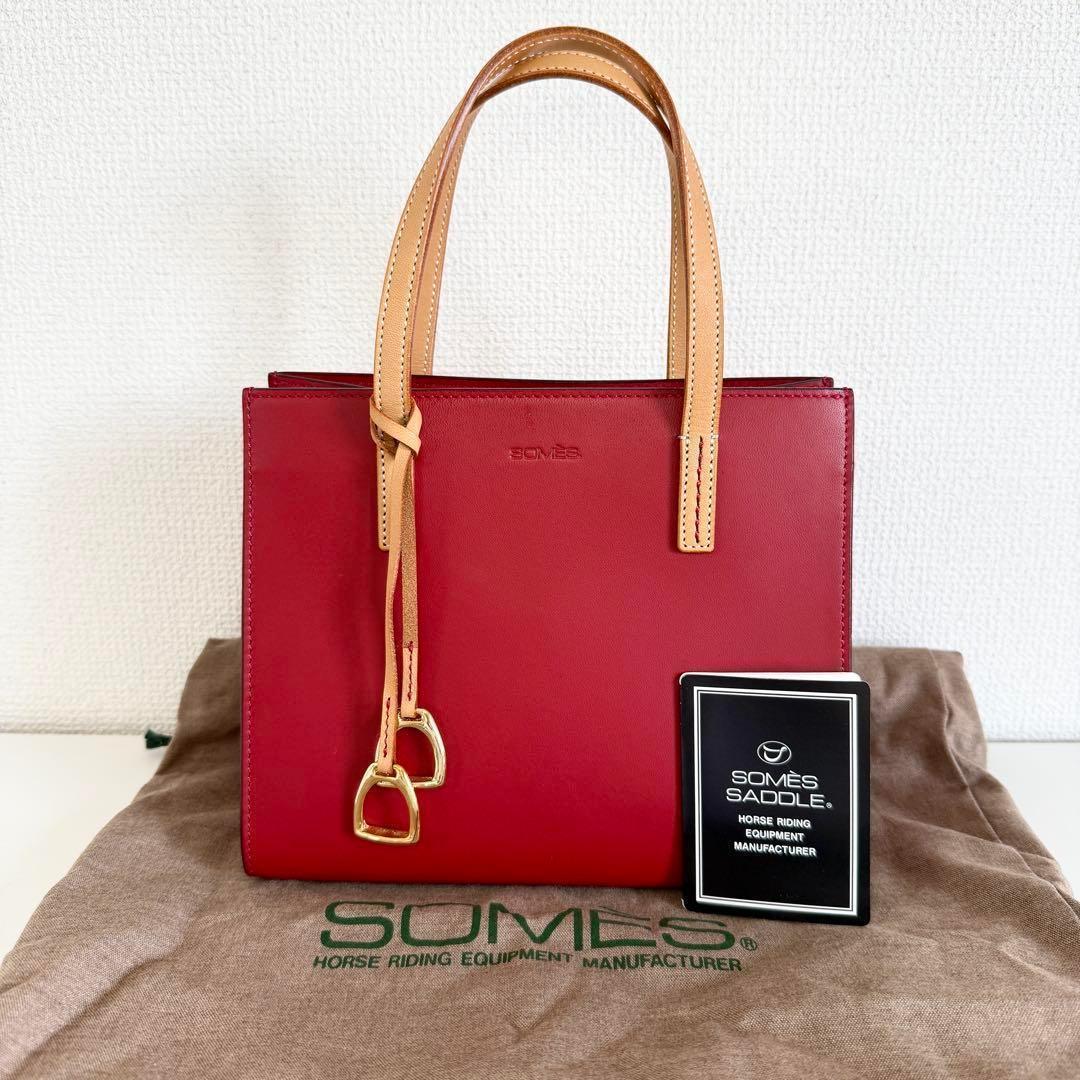 ソメスサドル Somes saddle ミニトートバッグ レッド ▢