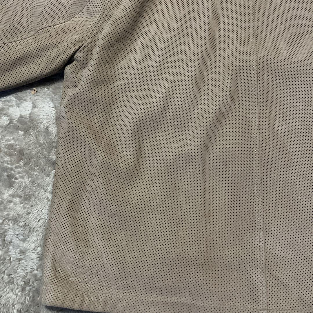 Ermenegildo Zegna ベージュ レザー メッシュ ジャケット