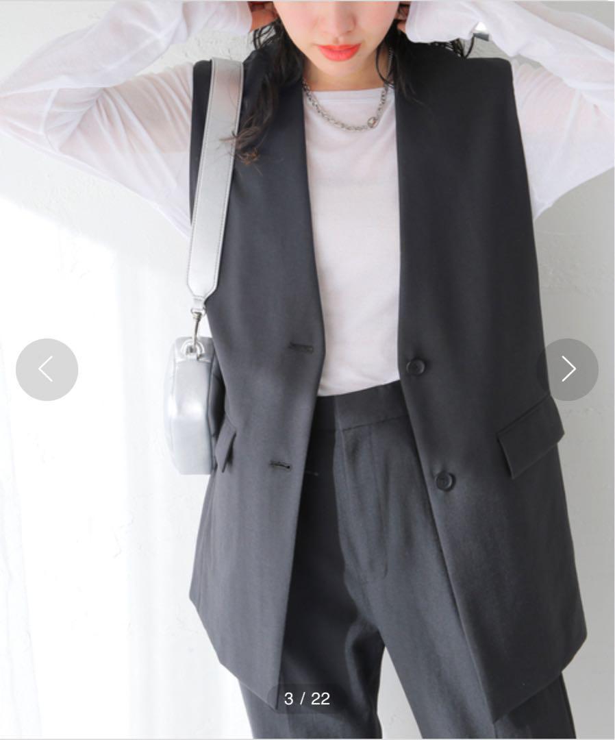 専用　ジャーナルスタンダード　24SS サマーツイルベスト　ロングジレ　ブラック 美品 ジャーナルスタンダード 24SS サマーツイルベスト