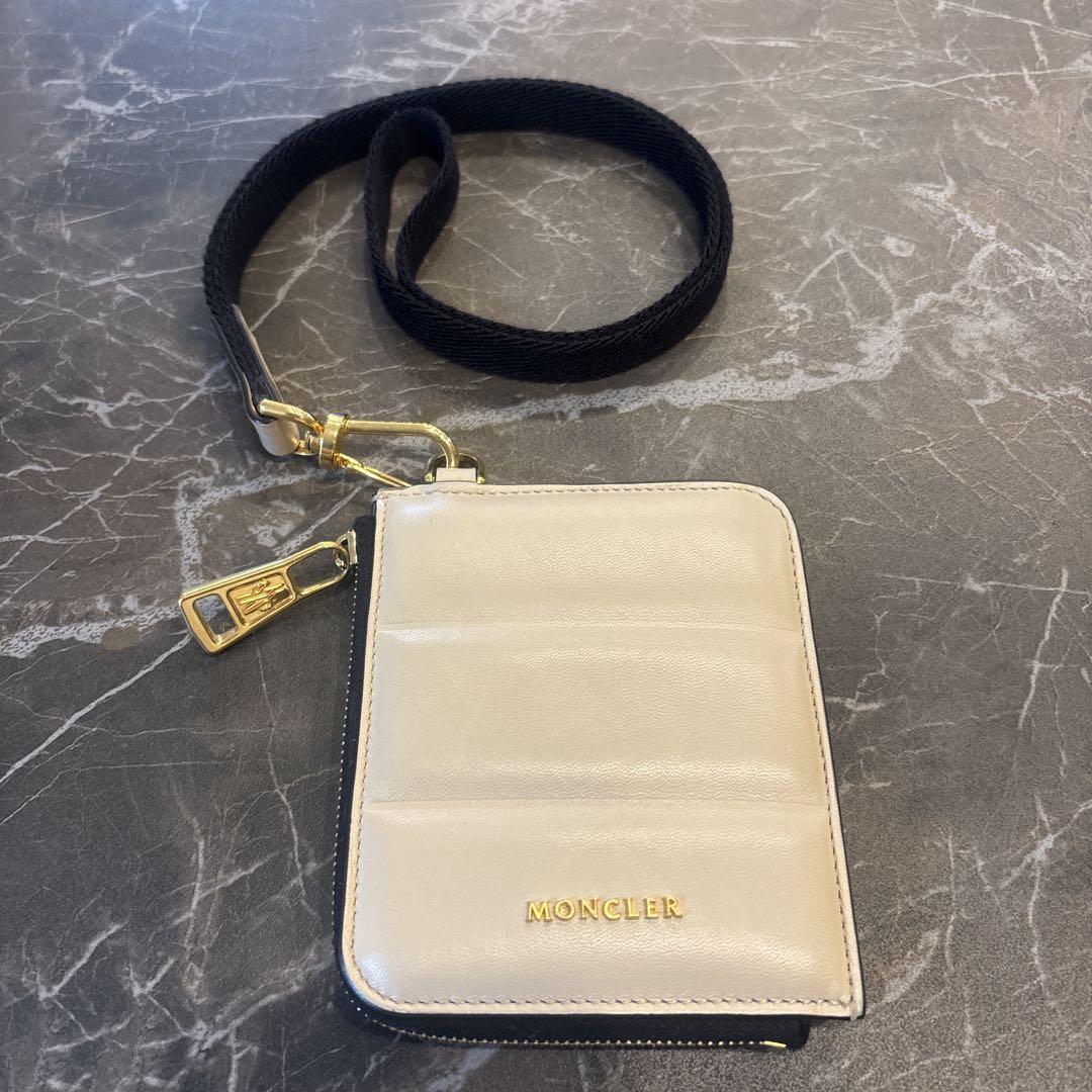 美品】MONCLER ストラップ付ウォレット 財布 モンクレール