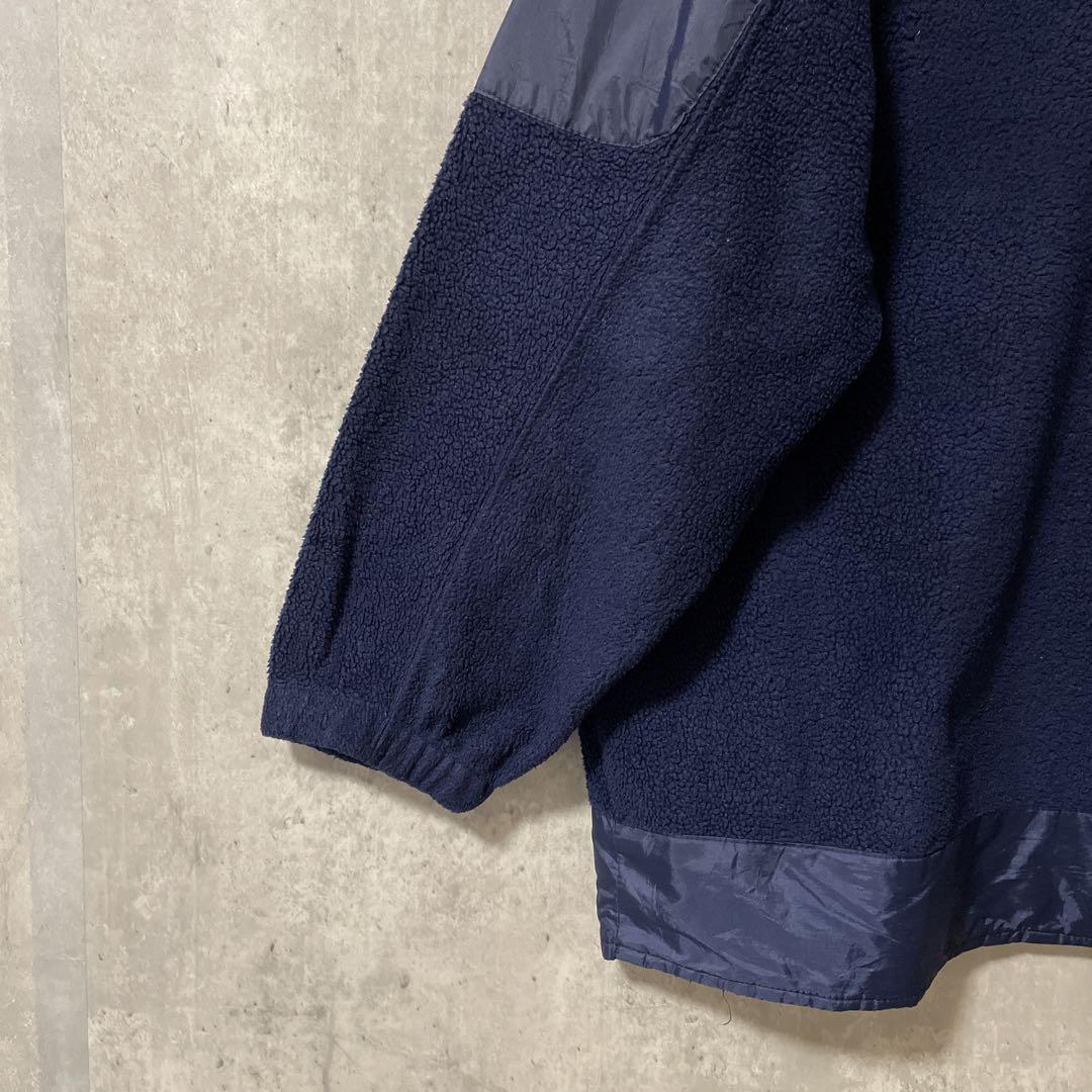 RalphLaurenラルフローレンハーフジップフリース紺ネイビー刺繍ロゴ90s