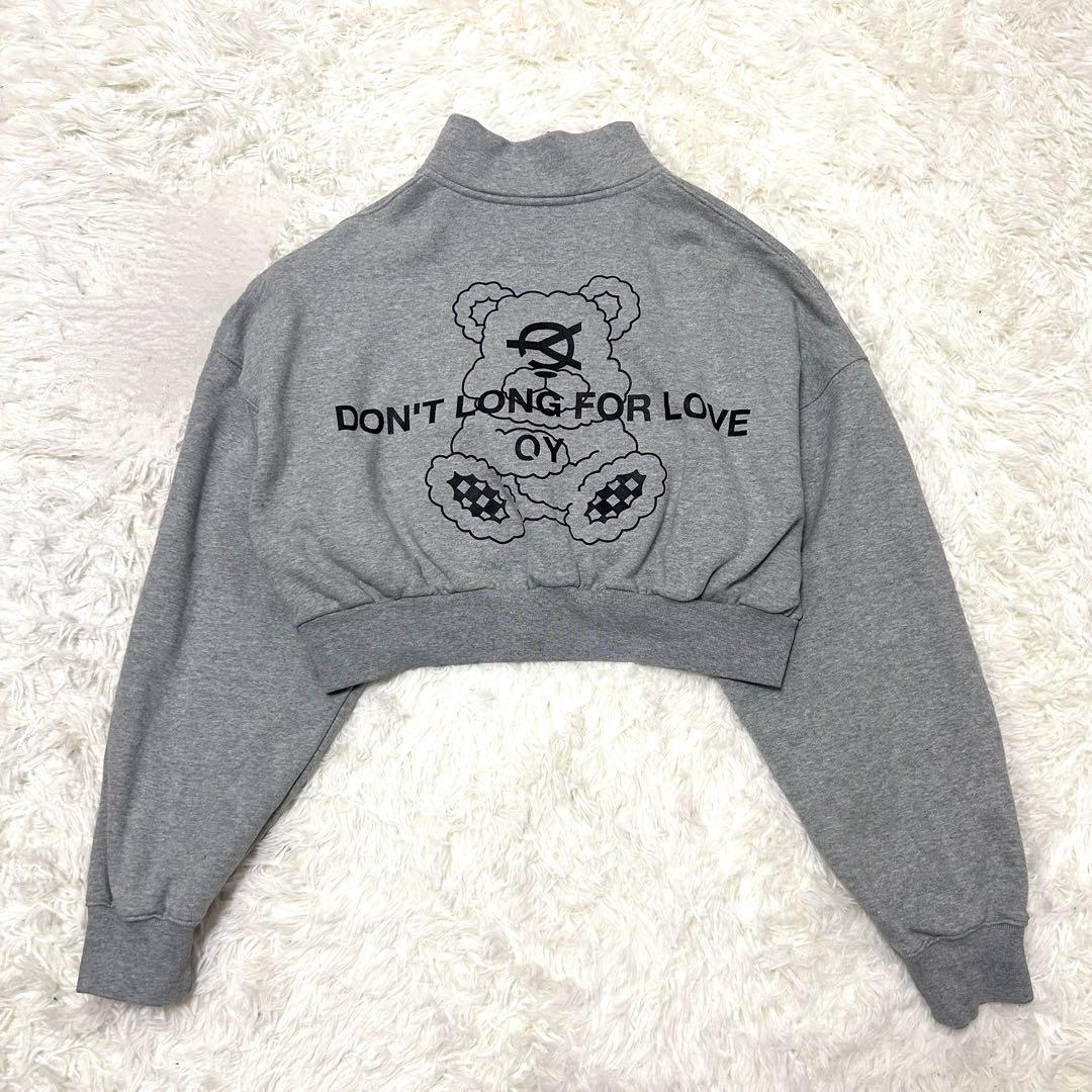 トップス LINE STONE ODOLLY POLA ZIPPER CROP MTM