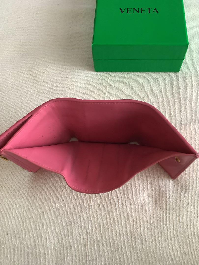 ボッテガ　ピンクレザー三つ折り財布
