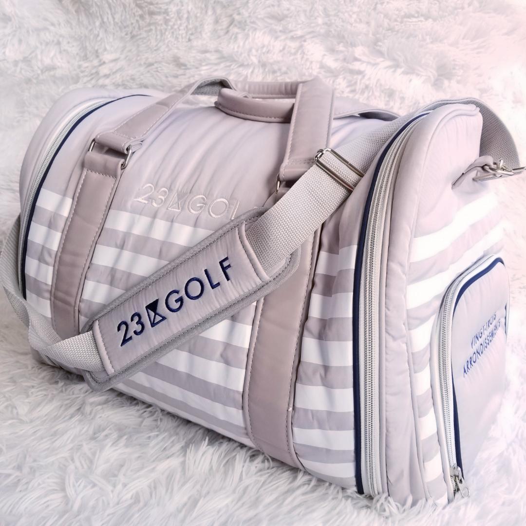 23区GOLF ボーダー柄 ボストンバッグ 2way レディース ゴルフ 旅行
