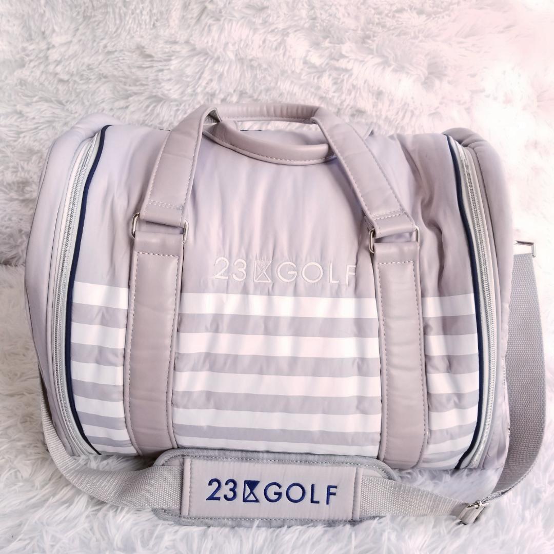 23区GOLF ボーダー柄 ボストンバッグ 2way レディース ゴルフ 旅行