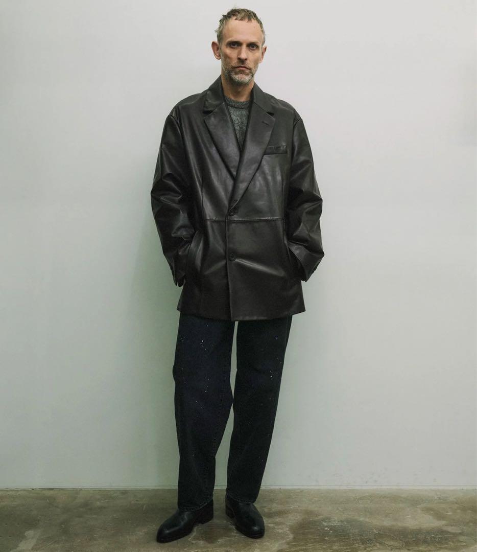 【ssstein】LEATHER DOUBLE BREASTED JACKET