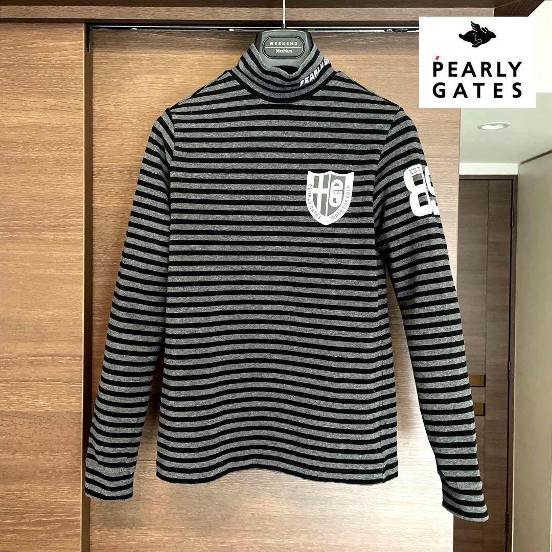 ☆PEARLY GATES パーリーゲイツ ボーダーハイネック カットソー『1』