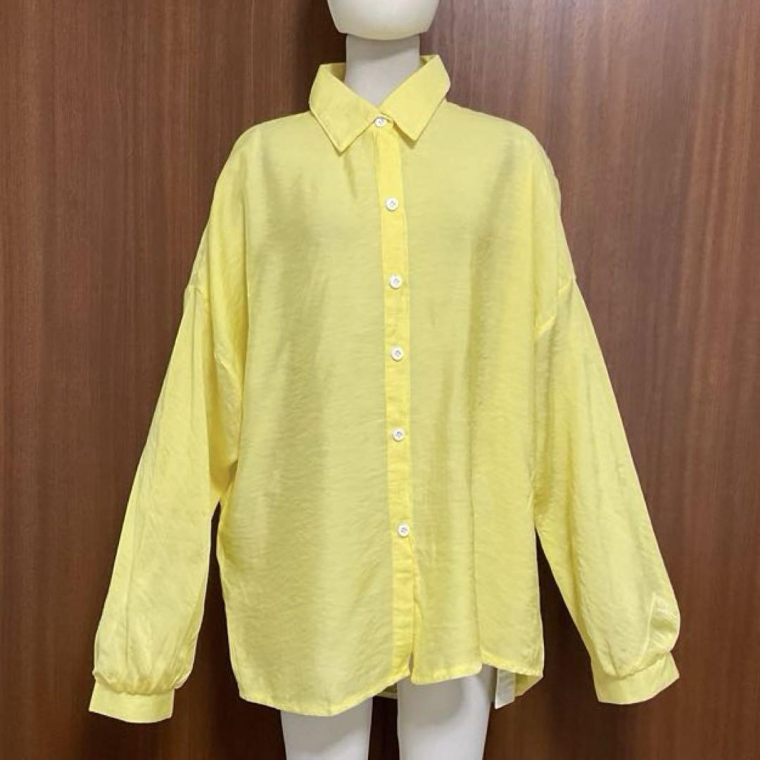 ＊theory luxe＊シャツ ブラウス 長袖 シアー イエロー イエロー オーバーサイズ シアーシャツ 長袖 新品 - メルカリ