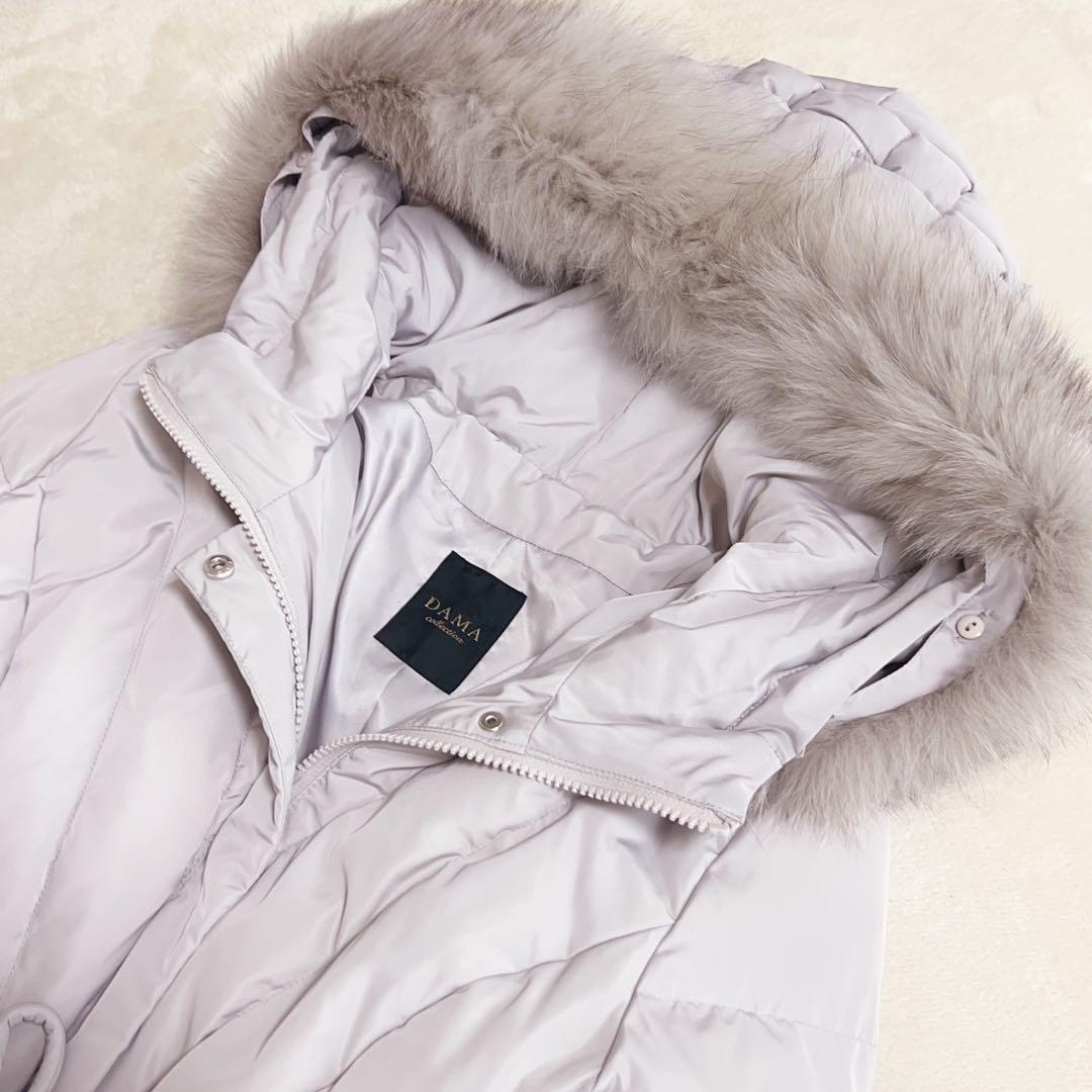 美品 ダーマコレクション ダウンコート ロング コート フォックスファー M 美品 ダーマコレクション ダウンコート ロング コート フォックスファー M