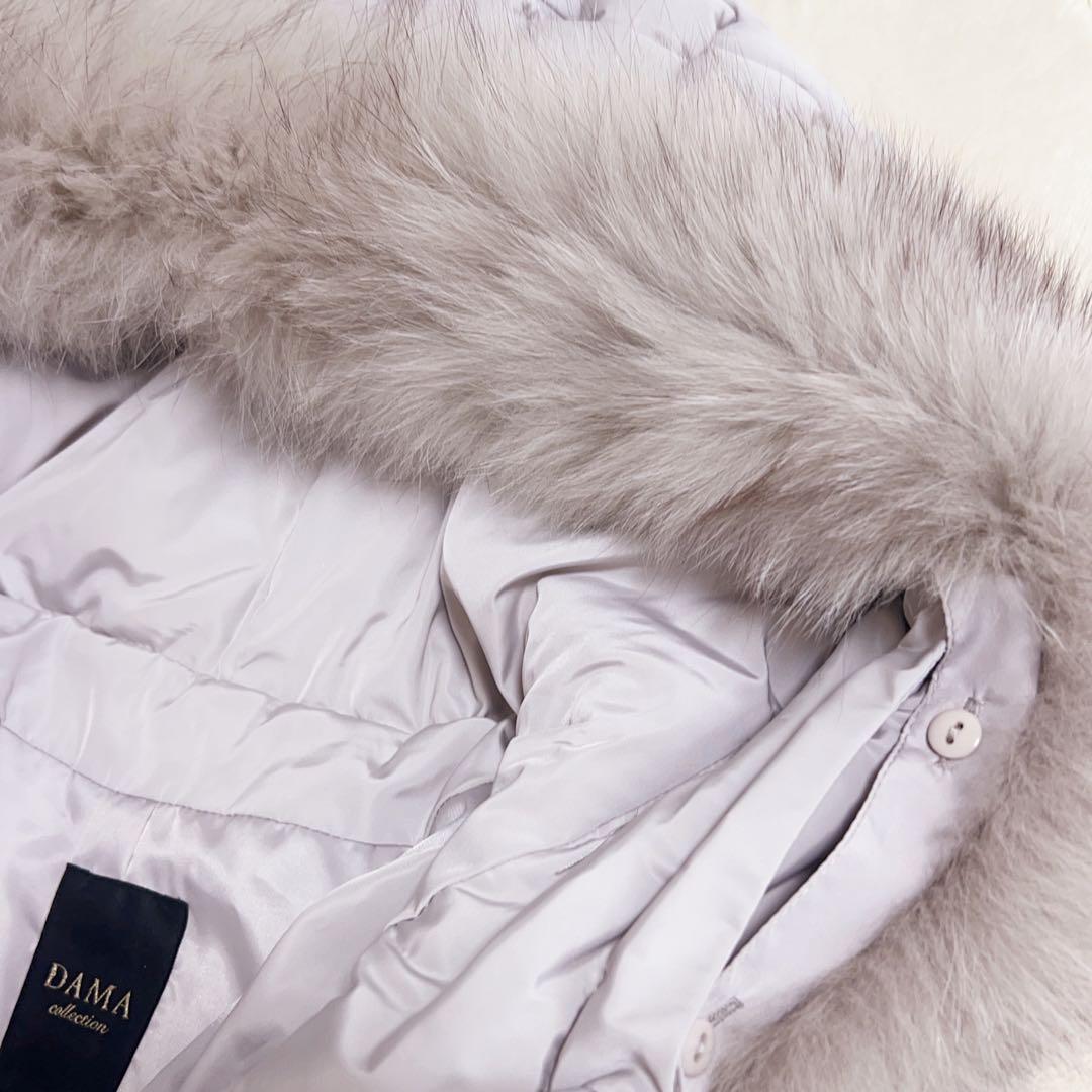 美品 ダーマコレクション ダウンコート ロング コート フォックスファー M 美品 ダーマコレクション ダウンコート ロング コート フォックスファー M