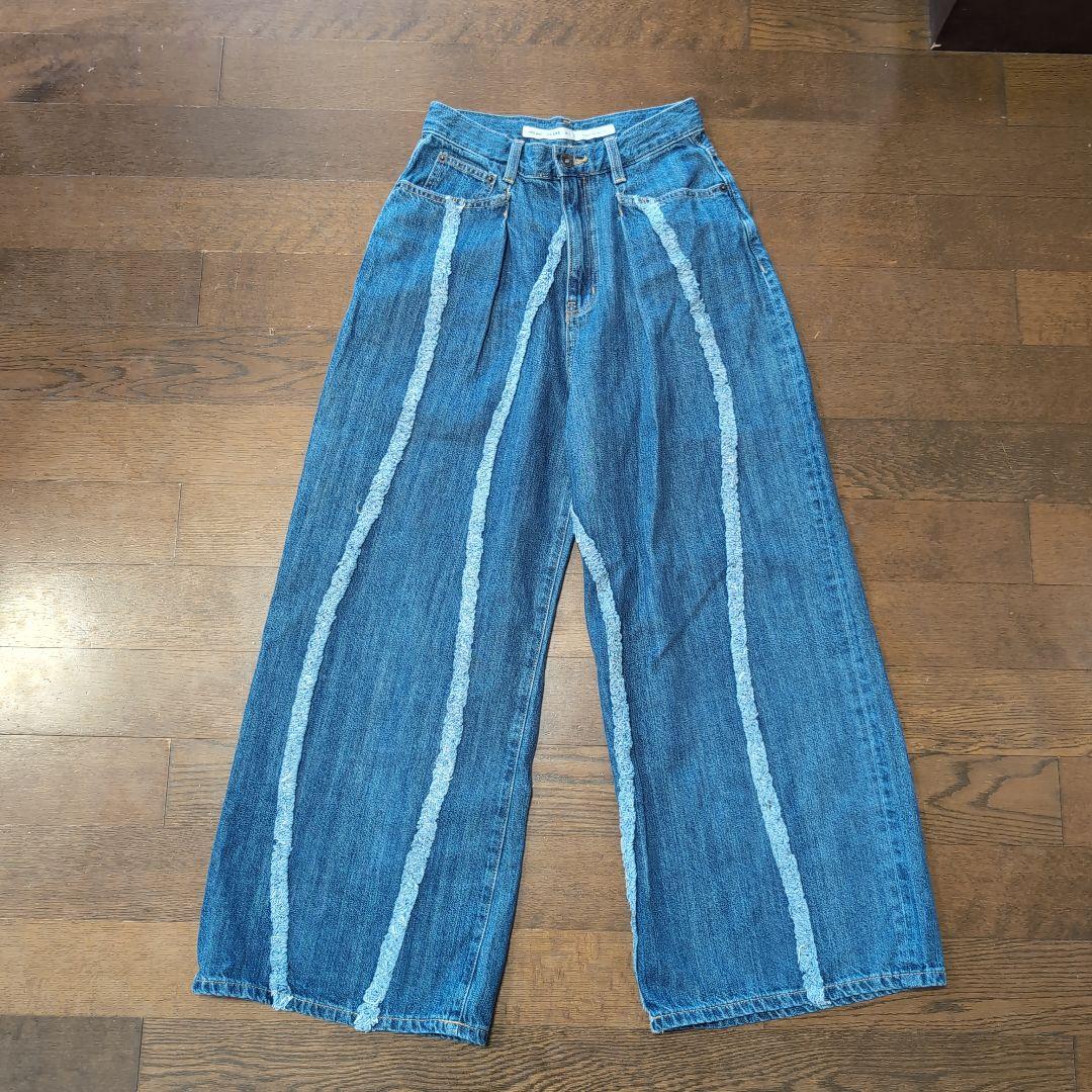 完売品 ニコアンド うねラインデニムパンツ