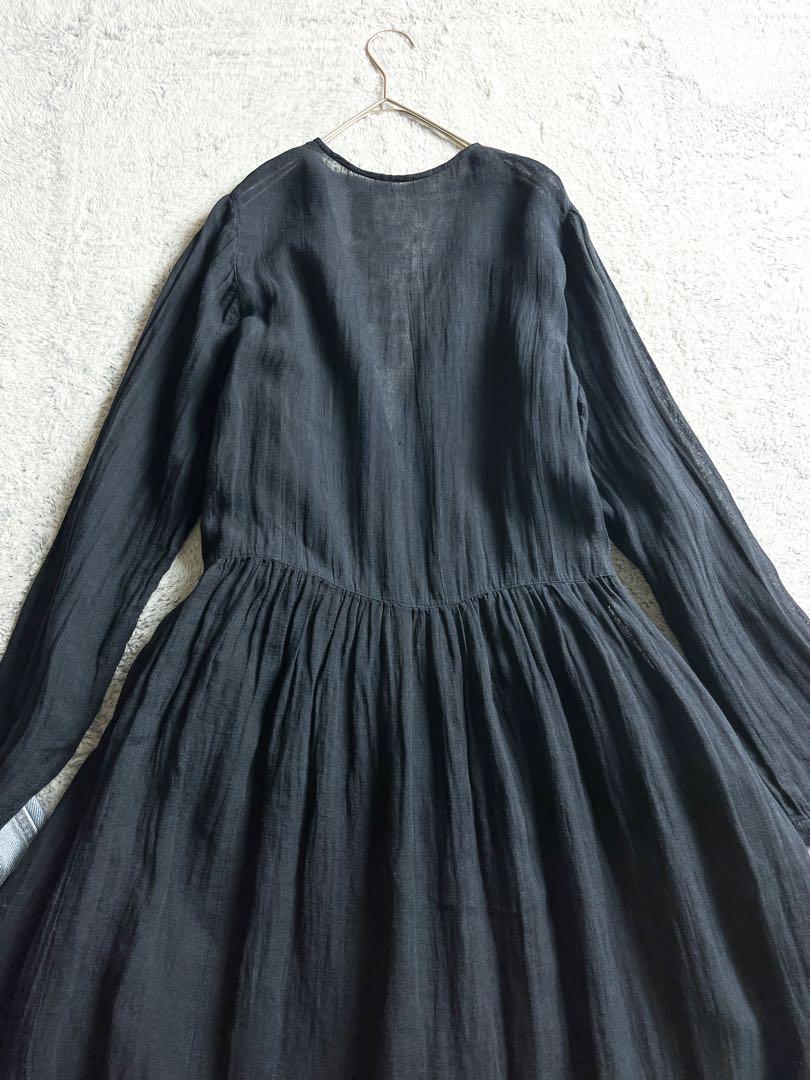 麻 楊柳リネンガーゼカシュクールワンピース